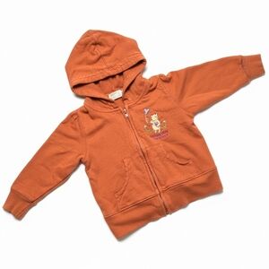 Disney Classic Pooh 18M Orange Zip Hoodie Jacket Embroidered